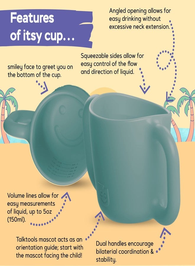 TalkTools ITSY Silicone Baby Plates Set with Suction – Feeding Essentials for Toddlers 6–12 Months+ | BLW Mealtime Set with Twin Spoon, Spill-Proof Sippy Cup | Self-Feeding Utensils (Sage) - Image 3